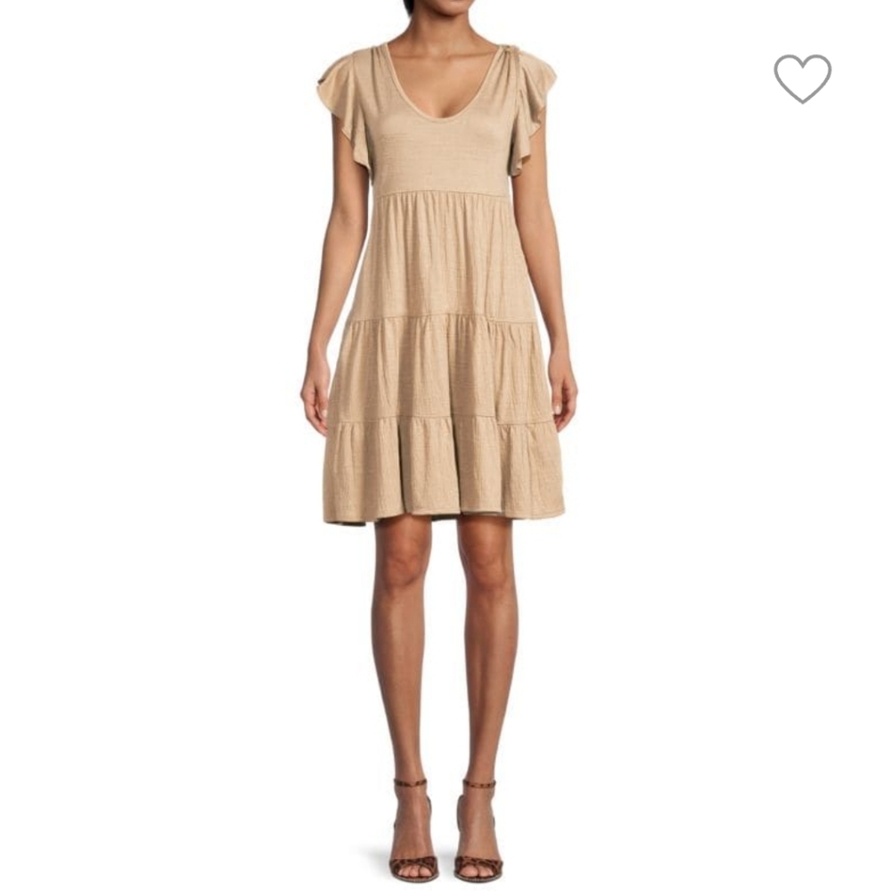 MAX STUDIO baby doll tiered knee length dress - S